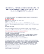 ATI CRITICAL THINKING /CRITICAL THINKING ATI  PROCATI CRITICAL THINKING /CRITICAL THINKING ATI  PROCTORED EXAM LATEST VERSION 2022-2023 |  REAL EXAM QUESTIONS | AGRADE TORED EXAM LATEST VERSION 2022-2023 |  REAL EXAM QUESTIONS | AGRADE 