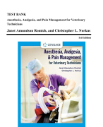 Test Bank - Anesthesia, Analgesia, and Pain Management for Veterinary Technicians, 1st Edition (Romich, 2022)
