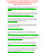 ATI FUNDAMENTALS PROCTORED EXAM RETAKE   2020 RETAKE GUIDE| FUNDAMENTALS ATI  PROCTORED  RETAKE 2020 