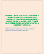 IHUMAN CASE STUDY PEDIATRICS WEEK 7: SAMANTHA GRAVES,18-MONTH-OLD  FEMALE CC: VOMITING AND DIARRHEA “: SAMANTHA IS A 18-MONTH-OLD FEMALE  WHO PRESENTS TODAY WITH” ANSWERS 2  DIFFERENT VERSIONS