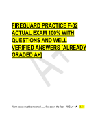 FIREGUARD PRACTICE F-02  ACTUAL EXAM 100% WITH  QUESTIONS AND WELL  VERIFIED ANSWERS [ALREADY  GRADE