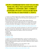 ATI PN COMPREHENSIVE EXIT EXAM 2024  WITH 270+ PRACTICE QUESTIONS AND  CORRECT ANSWERS (100% CORRECT  ANSWERS) PN EXIT ATI EXAM REVIEW  TEST BANK GUARANTEED A (NEW!!)