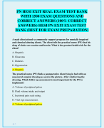 PN HESI EXIT REAL EXAM TEST BANK  WITH 1500 EXAM QUESTIONS AND  CORRECT ANSWERS (100% CORRECT  ANSWERS) HESI PN EXIT EXAM TEST  BANK (BEST FOR EXAM PREPARATION)