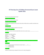 ATI Nursing Care of Children Proctored Exam Latest  Update 2022 