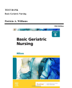 Test Bank - Basic Geriatric Nursing, 8th Edition (Williams, 2023)