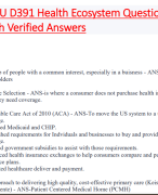 WGU D391 Health Ecosystem Questions  With Verified Answers