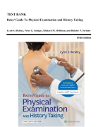 Test Bank - Bates Guide To Physical Examination and History Taking, 13th Edition (Bickley, 2021)