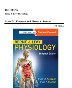 Test Bank - Berne and Levy Physiology, 7th Edition (Koeppen, 2018)