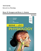 Test Bank - Berne and Levy Physiology, 8th Edition (Koeppen, 2024)