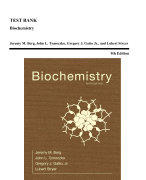 Test Bank - Biochemistry, 9th Edition (Berg and Stryer, 2020)