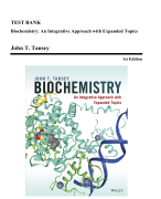 Test Bank - Biochemistry, An Integrative Approach with Expanded Topics, 1st Edition (Tansey, 2020)