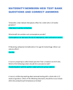 MATERNITY/NEWBORN HESI TEST BANK  QUESTIONS AND CORRECT ANSWERS