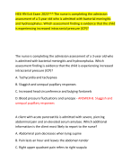 HESI RN Exit Exam 2023^^^ The nurse is completing the admission  assessment of a 3-year old who is admitted with bacterial meningitis  and hydrocephalus. Which assessment finding is evidence that the child  is experiencing increased intracranial pressure 