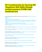 ATI Fundamentals for Nursing RN Questions With NGN//Already  verified answers//FORM A&B  combined text
