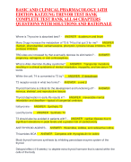 BASIC AND CLINICAL PHARMACOLOGY 14TH EDITION KATZUNG TREVOR TEST BANK COMPLETE TEST BANK ALL 64 CHAPTERS QUESTIONS WITH SOLUTIONS AND RATIONALE