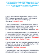 WGU D220 FINAL OA LATEST EXAM REAL EXAM  330 QUESTIONS AND CORRECT ANSWERS AND  STUDY GUIDE/WGU D220 NURSING INFORMATICS  FINAL EXAM AND STUDY GUIDE