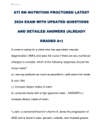 ATI RN NUTRITION PROCTORED LATEST  2024 EXAM WITH UPDATED QUESTIONS  AND DETAILED ANSWERS (ALREADY  GRADED A+)