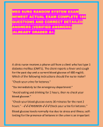 Nursing health Assessment Exam  Questions with Answers 2024 UpdatesHealth Assessment Exam 1- PPT and  quiz questions Which of the following is an open ended question? a. What brought you in today? b. Where does it hurt? c. Have you been checking your blood pressure? d. When was the last time you were seen by  a doctor? - ✔✔ANSWER✔✔Answer:A. It is the only choice that would invite a paragraph for an answer  rather than a short statement. Which of the following is the most basic function and therefore should be tested first  in an assessment of mental status? a.Behavior b. Consciousness c. Judgment d. Language - ✔✔ANSWER✔✔Answer: B. According to your textbook, consciousness is the most  fundamental of these particular characteristics; therefore, it would be tested first.