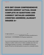 cardiopulmonary systems IICardiovascular, Thoracic Surgical  Interventions & Organ  Transplantation LATEST VERSIONS  REAL EXAM QUESTIONS AND  CORRECT ANSWERS |AGRADE