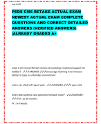 PEDS CMS RETAKE ACTUAL EXAM  NEWEST ACTUAL EXAM COMPLETE  QUESTIONS AND CORRECT DETAILED  ANSWERS (VERIFIED ANSWERS)  |ALREADY GRADED A+