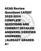 ACAS Review  Questions LATEST  2023-2024  COMPLETE  QUESTIONS AND  CORRECT DETAILED  ANSWERS (VERIFIED  ANSWERS)  |ALREADY GRADED  A+