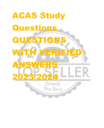 ACAS Study  Questions QUESTIONS  WITH VERIFIED  ANSWERS  2023/2024
