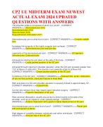 CP2 UE MIDTERM EXAM NEWEST ACTUAL EXAM 2024 UPDATED QUESTIONS WITH ANSWERS 
