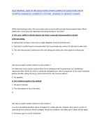 HESI MENTAL HEALTH RN QUESTIONS EXAM COMPLETE QUESTIONS WITH  VERIFIED ANSWERS CURRENTLY TESTING  GRADED A+ NEWEST EXAM!! 