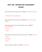 NUFT 204 - RESPIRATORY ASSESSMENT (ACTUAL) 2024 QUESTIONS AND ANSWERS