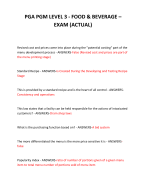 PGA PGM LEVEL 3 - FOOD & BEVERAGE – EXAM (ACTUAL) 2024 QUESTIONS AND ANSWERS