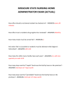 MISSOURI STATE NURSING HOME ADMINISTRATOR EXAM (ACTUAL) 2024 QUESTIONS AND ANSWERS