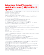 Laboratory Animal Technician certification exam (LAT),2024/2025 updates.