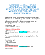 SAEM M4 FINAL EXAM NEWEST ACTUAL EXAM COMPLETE 120 QUESTIONS AND CORRECT DETAILED ANSWERS (VERIFIED ANSWERS) |ALREADY GRADED A+