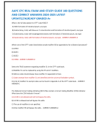 AAPC CPC REAL EXAM AND STUDY GUIDE 100 QUESTIONS  AND CORRECT ANSWERS 2024-2025 LATEST  UPDATE//ALREADY GRADED A+