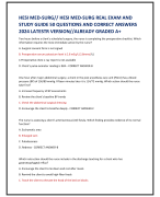 HESI MED-SURG// HESI MED-SURG REAL EXAM AND  STUDY GUIDE 50 QUESTIONS AND CORRECT ANSWERS  2024 LATESTR VERSION//ALREADY GRADED A+