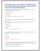 NCCT SURGICAL TECH // NCCT SURGICAL TECH PRACTICE AND  STUDY GUIDE EXAM 100 QUESTIONS AND CORRECT ANSWERS  2024-2025 LATEST//ALREADY GRADED A+