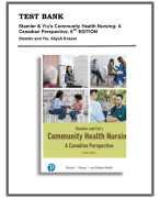 Test Bank For Stamler & Yiu's Community Health Nursing, A Canadian Perspective, 6th Edition, (CHAPTERS 1-33), 9780137959020
