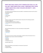 NRNP 6665 FINAL EXAM LATEST VERSION 2023-2024, ALL 100  Q & ANS / NRNP 6665N FINAL EXAM / NRNP6665 FINAL EXAM  / NRNP-6665N FINAL EXAM: WALDEN UNIVERSITY | 100%  CORRECT Q & A |