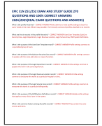 EPIC CLN 251/252 EXAM AND STUDY GUIDE 270 QUESTIONS AND 100% CORRECT ANSWERS  2024/2025(REAL EXAM QUESTIONS AND ANSWERS)