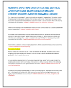 ULTIMATE ENPC FINAL EXAM LATEST 2023-2024 REAL  AND STUDY GUIDE EXAM 150 QUESTIONS AND  CORRECT ANSWERS (VERIFIED ANSWERS)|AGRADE