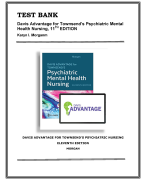 Test Bank For Davis Advantage for Townsend's Psychiatric Mental Health Nursing, 11th Edition, Karyn I. Morgan, 9781719648240, (CHAPTER 1-41)