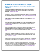 NFL AGENT/ NFL AGENT EXAM AND STUDY GUIDE 90  QUESTIONS AND CORRECT ANSWERS 2024-2025//ALREADY  GRADED A+