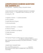 JURISPRUDENCE EXAM/380 QUESTIONS AND ANSWERS (A+)