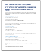 ATI PN COMPREHENSIVE PREDICTOR 2020/ PN ATI  COMPREHENSIVE PREDICTOR 2024-2025 / COMPREHENSIVE  PN ATI PREDICTOR 2024-2025 REAL EXAM AND STUDY GUIDE  180 QUESTIONS AND CORRECT ANSWERS | COMPLETE  VERSION