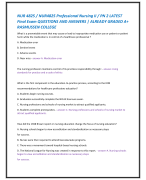 NUR 4825 / NUR4825 Professional Nursing II / PN 2 LATEST  Final Exam QUESTIONS AND ANSWERS | ALREADY GRADED A+  RASMUSSEN COLLEGE