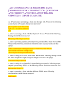 ATI COMPREHENSIVE PREDICTOR EXAM |COMPREHENSIVE ATI PREDICTOR  QUESTIONS AND CORRECT ANSWERS LATEST 2024-2026 UPDATE|A++ GRADE GUARATEE