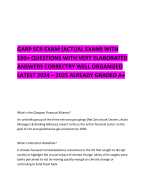 GARP SCR EXAM (ACTUAL EXAM) WITH 180+ QUESTIONS WITH VERY ELABORATED ANSWERS CORRECTRY WELL ORGANIZE