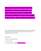 PRECLINICAL DH INFECTION CONTROL TRAINING  (ACTUAL EXAM) WITH 70+ QUESTIONS WITH VERY ELABORATED ANSWERS CORRECTRY WELL ORGANIZED LATEST 2024 – 2025 ALREADY GRADED A+     