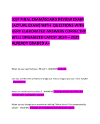 HESI MENTAL HEALTH RN EXAM (ACTUAL EXAM) WITH 180+ QUESTIONS WITH VERY ELABORATED ANSWERS CORRECTRY WELL ORGANIZED LATEST 2024 – 2025 ALREADY GRADED A+ 