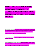 AIPMM – CPM EXAM (ACTUAL EXAM) WITH 80+ QUESTIONS WITH VERY ELABORATED ANSWERS CORRECTRY WELL ORGANIZED LATEST 2024 – 2025 ALREADY GRADED A+       